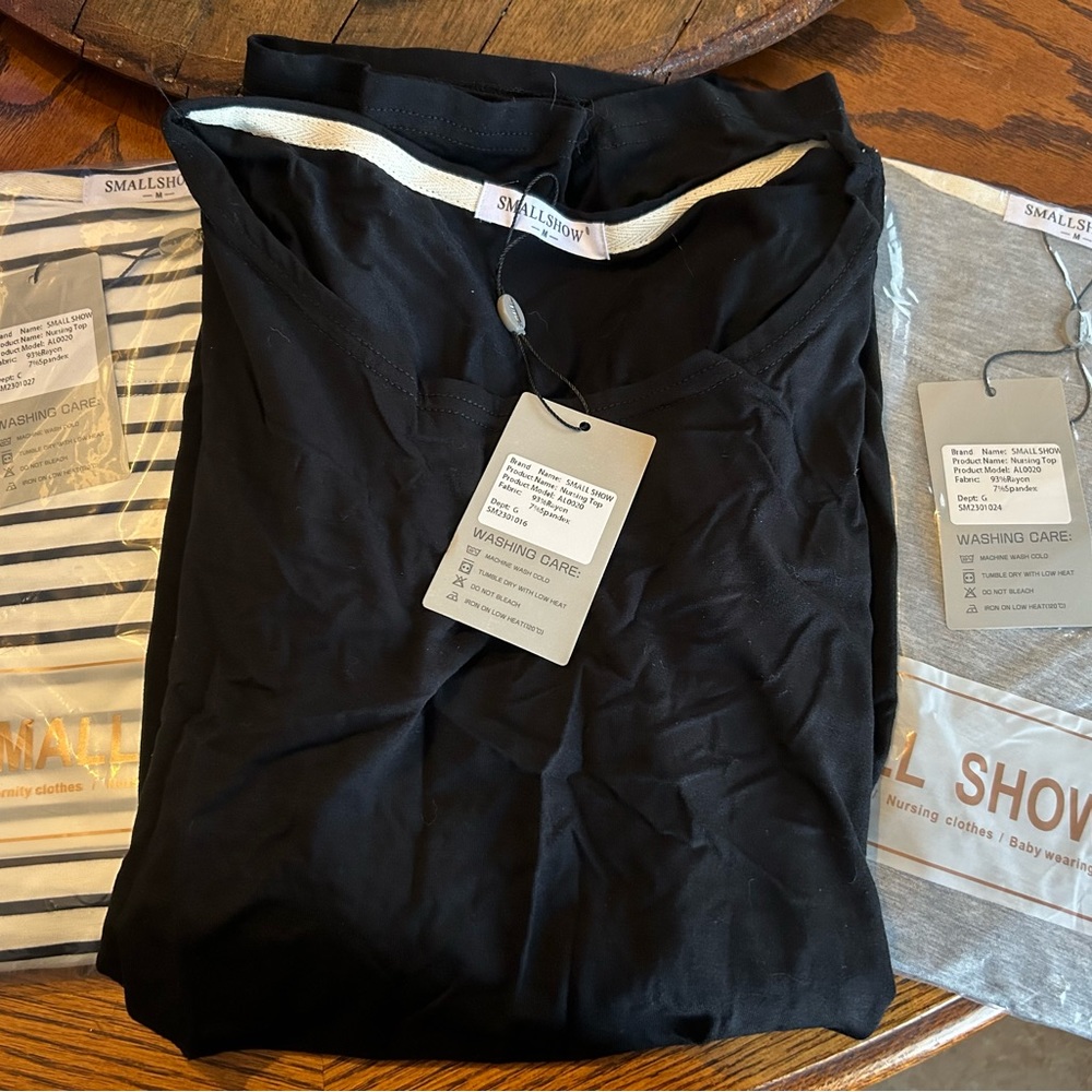 Three NEW Small Show nursing tops. Size Medium.